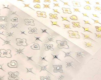 Nail Art Stickers | Star | Heart | Fingernails | Toenails Decorations | Self Adhesive Nail Stickers