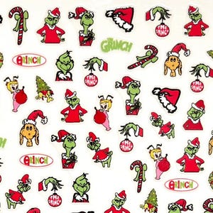 Christmas Cartoon Nail Art Stickers | Christmas Fingernails | Toenails Decorations | Self Adhesive Nail Stickers