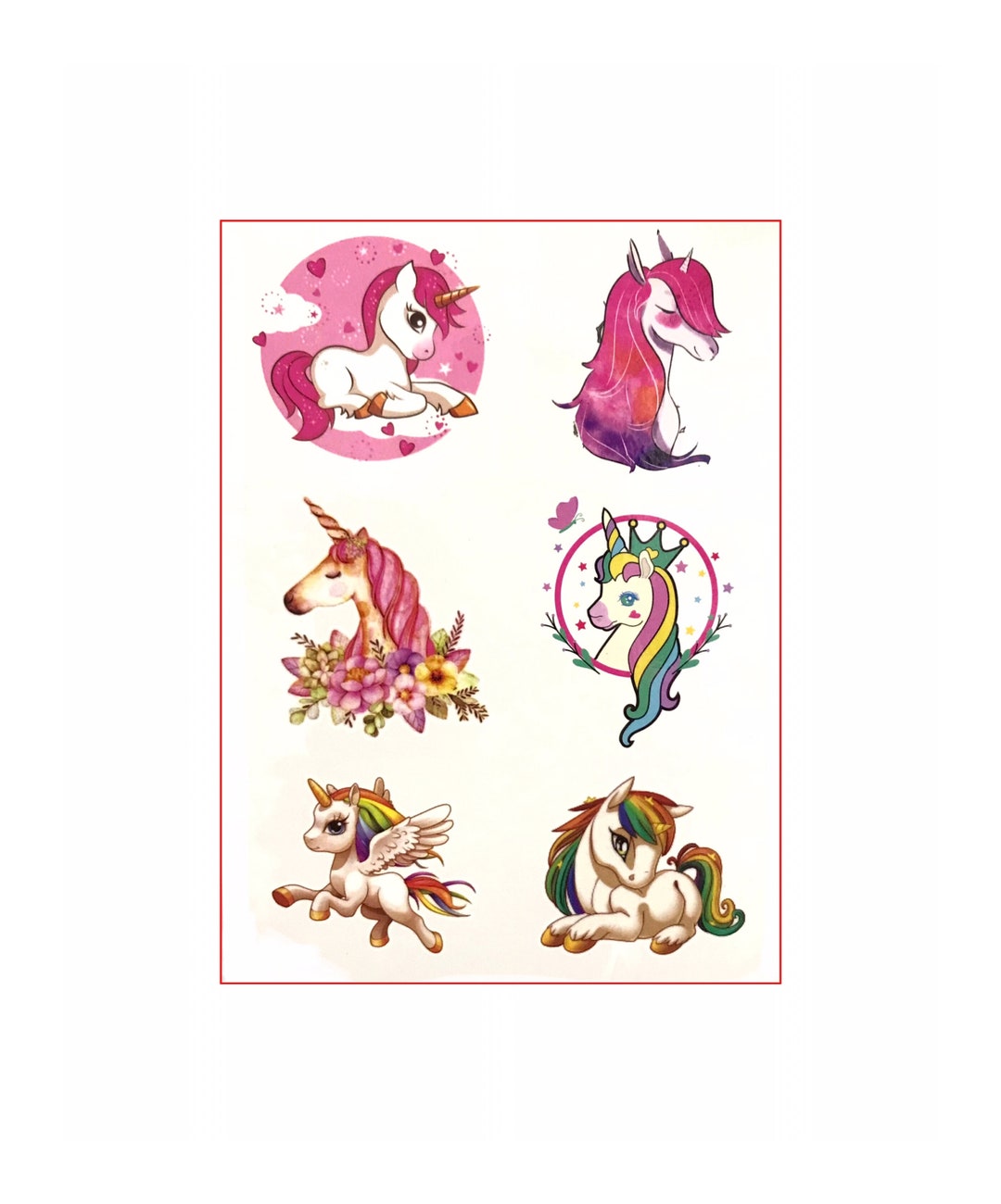 Temporary Tattoos Unicorn unicorn Princess Kids Tattoos Etsy
