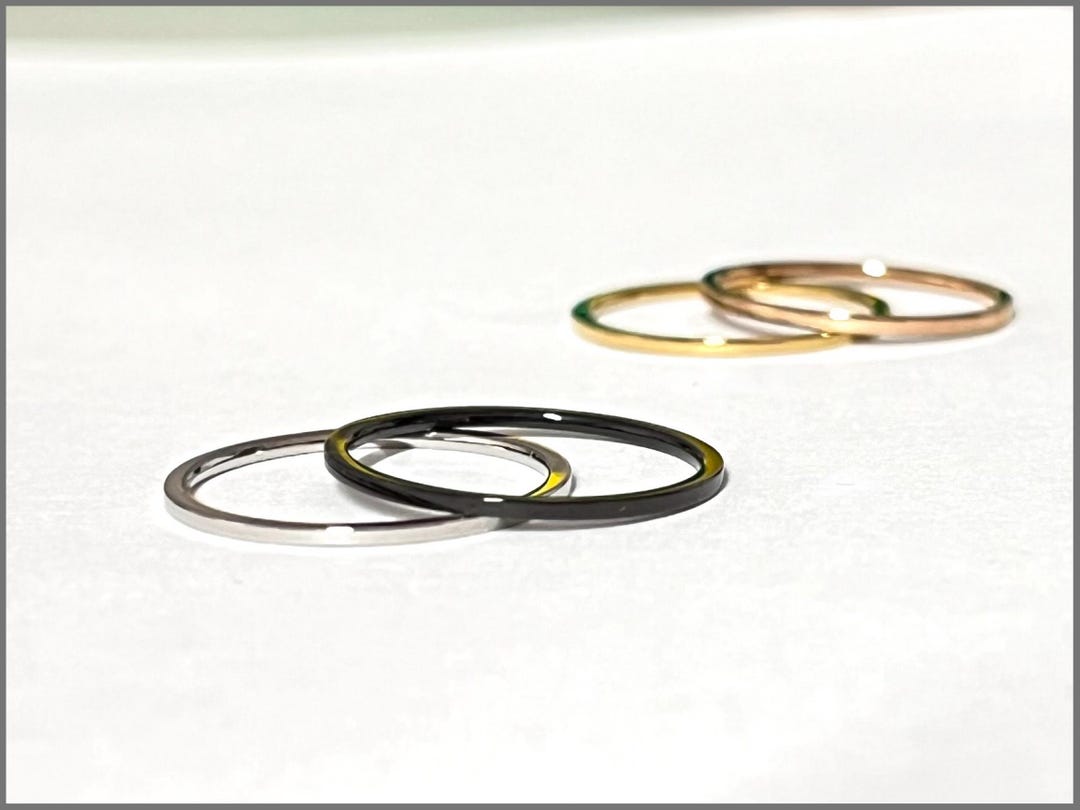 Stack Rings Titanium 1mm Titanium Ring | Stacking Ring | Knuckle Stacking Rings | Slim Ring ...