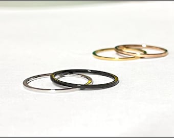 1mm Titanium Ring | Stacking Ring | Knuckle Stacking Rings | Slim Ring | Thin Ring | Minimalist Ring | Simple Ring
