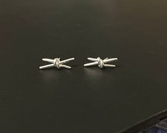 Knot Silver Stud Earrings | Twist Silver Stud Earrings