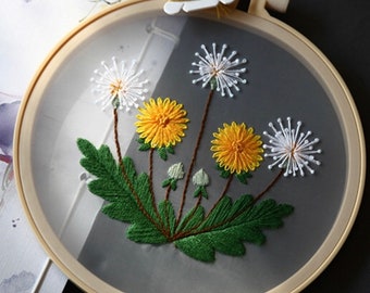 Transparent DIY Embroidery Kit | Organza Embroidery Kit | Beginner Embroidery Kit | Flower | Floral | Plant