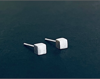 Cube Silver Stud Earrings | Silver Stud Earrings | Tiny Stud Earrings