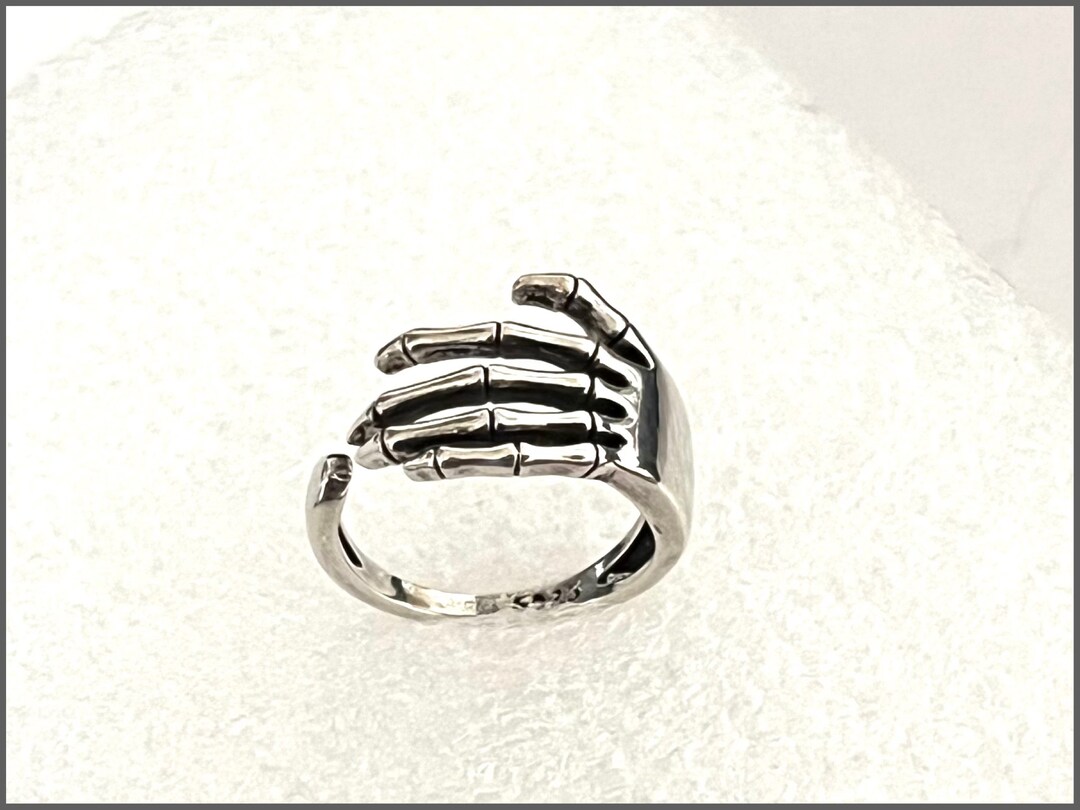 Skeleton Hand Ring | Skull Ring | Gothic Ring | Open Ring | Adjustable ...