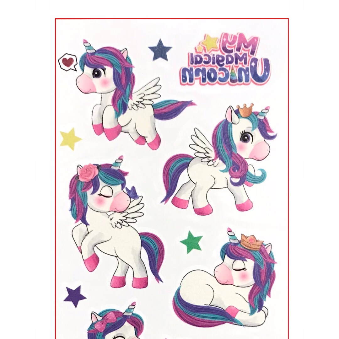 Temporary Tattoos Unicorn Kids Tattoos Etsy