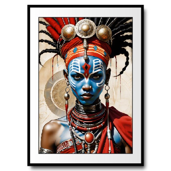 Portrait of a Maasai warrior - Digital Art