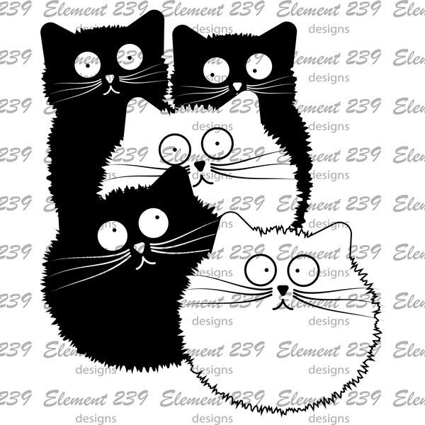 Katzen - PNG - SVG Datei für Sublimation, Transfer, Bügelbild