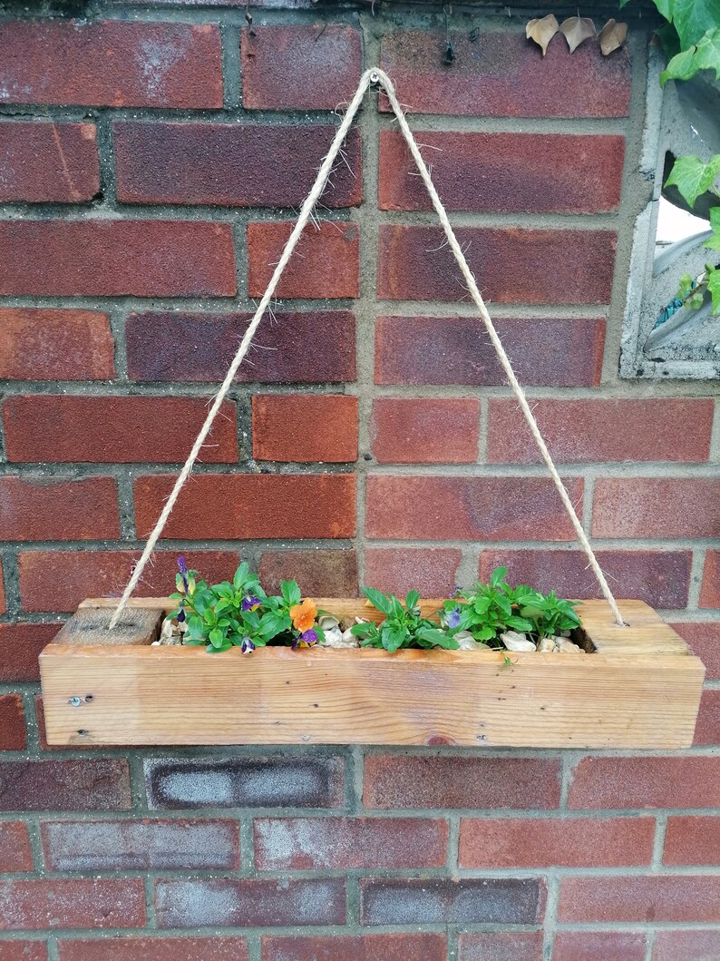 WOODEN WALL PLANTER Wall Plant Holder Single Outdoor Wall Etsy UK