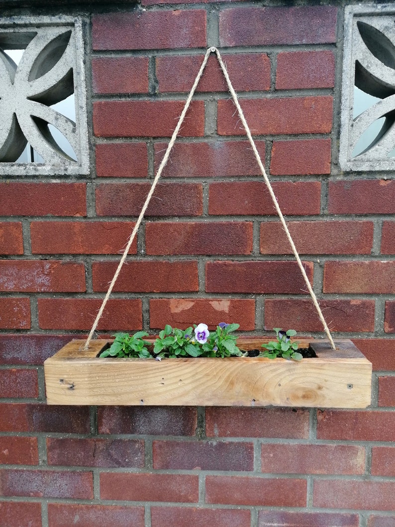 WOODEN WALL PLANTER Wall Plant Holder Single Outdoor Wall Etsy UK