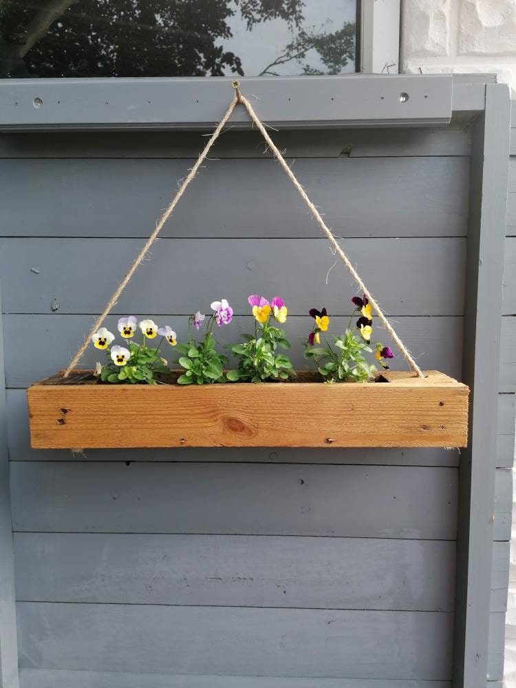 WOODEN WALL PLANTER Wall Plant Holder Single Outdoor Wall Etsy