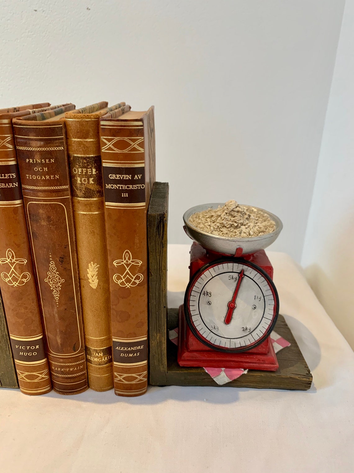 Pair hand painted kitchen cookbook cookery bookends shelf Etsy