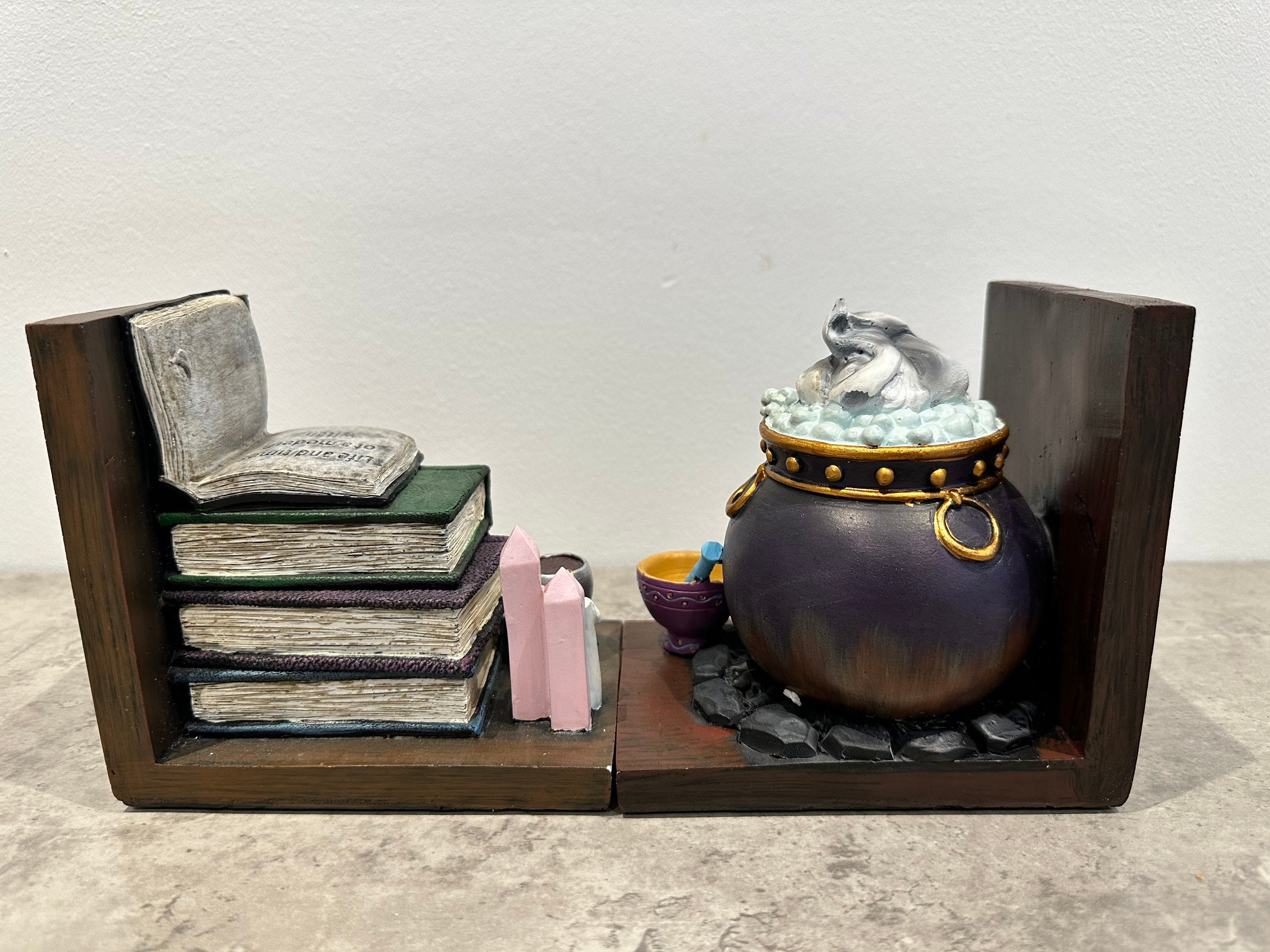 Witches Cauldron Bookends Witchcraft Shelf Tidy Novelty Etsy
