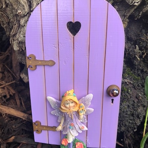 Purple fairy house door fairy house garden decoration