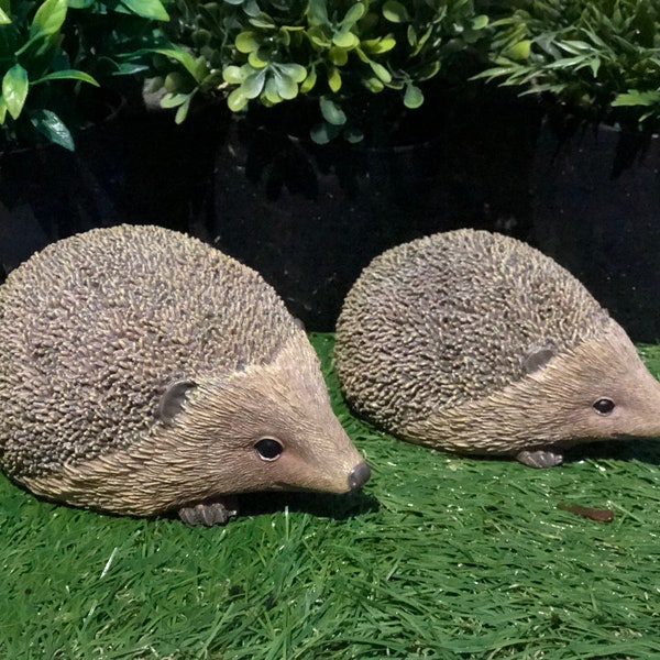 Set of two garden hedgehogs garden ornaments garden gift, hedgehog gifts garden animals,garden decoration, lawn ornaments, pair of hedgehogs