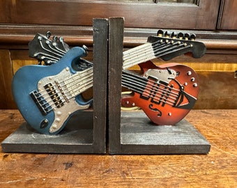 Guitar Bookends, Guitar Shelf Tidy, Musical Bookends, Music Gifts, Man Cave Gifts, Novelty Bookends Musician Gifts, shelf , guitar gift,