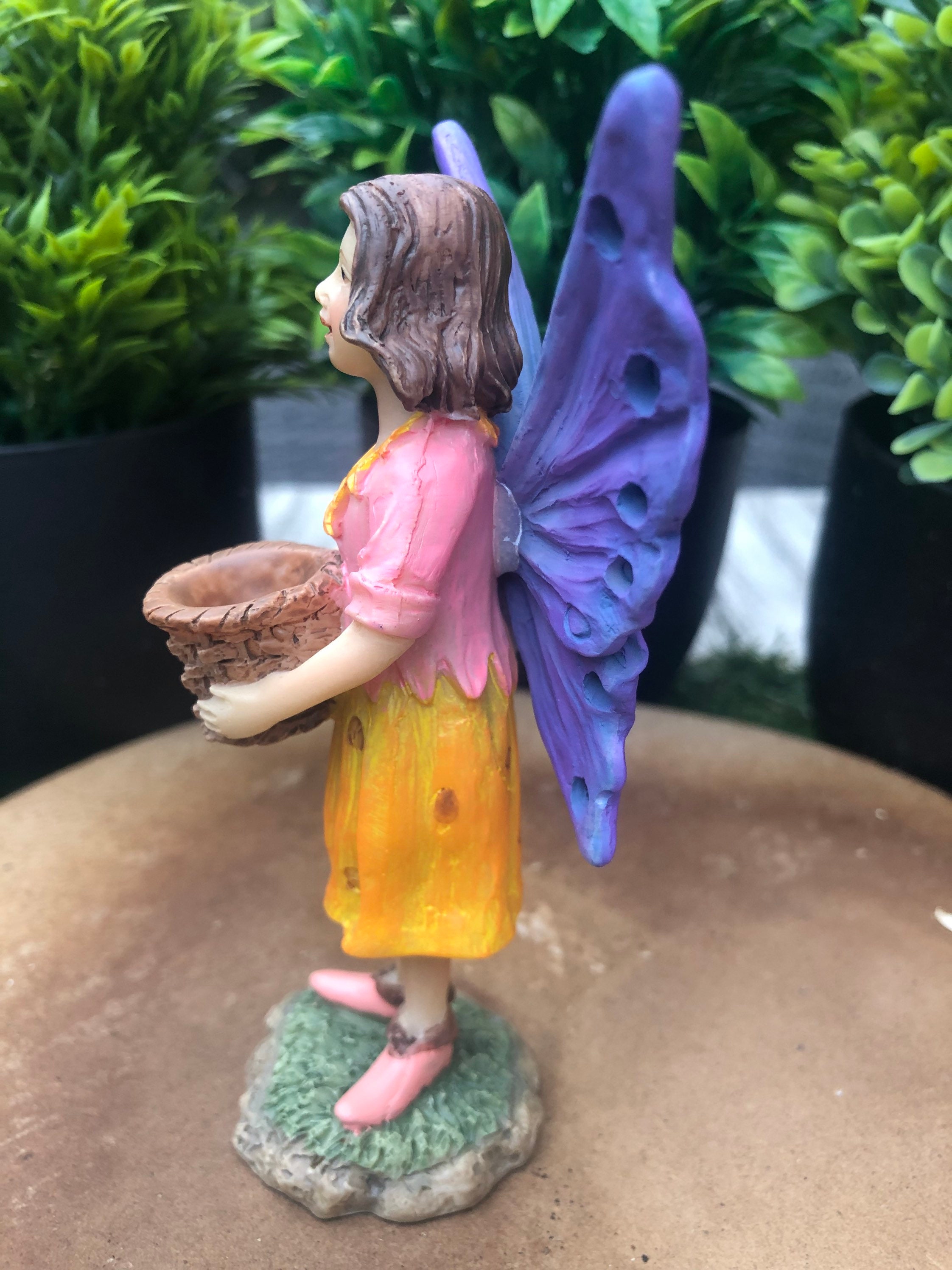 Baby Fairy for Miniature Fairy Gardens Fairy Garden Figurine Cute Sleeping Fairy Baby With Purple Wings 