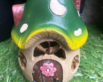 Domek Wróżki Grzyb Z Światłami Led, Domek Wróżki Do Ogrodu, Prezenty Wróżki Do Ogrodu, Prezenty Wróżki Na Boże Narodzenie