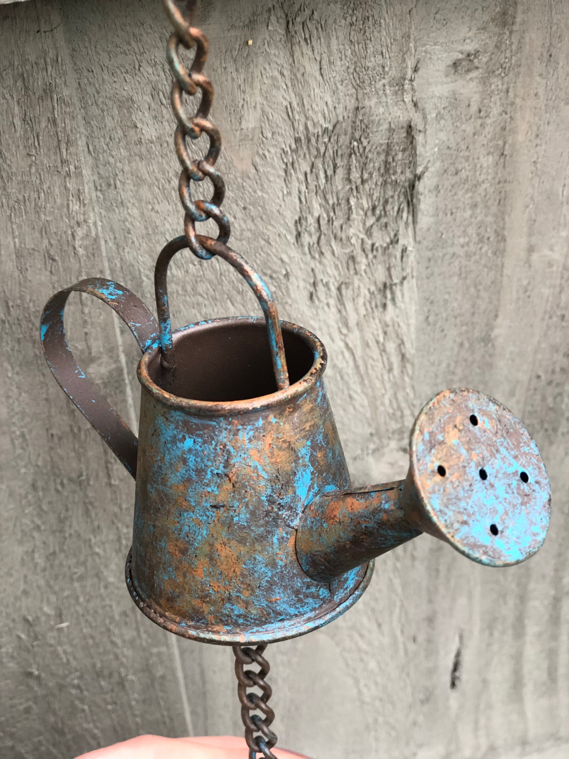 Watering Can Rain Chain Hanging Watering Can Hanging Garden Etsy UK