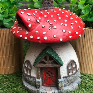 Fairy Fly Agaric  House, Fairy Garden House, Fairy Garden, Fairy Gifts, Fairy Garden Gifts, Gnome House, Fairy Mushroom,  Garden Ornaments
