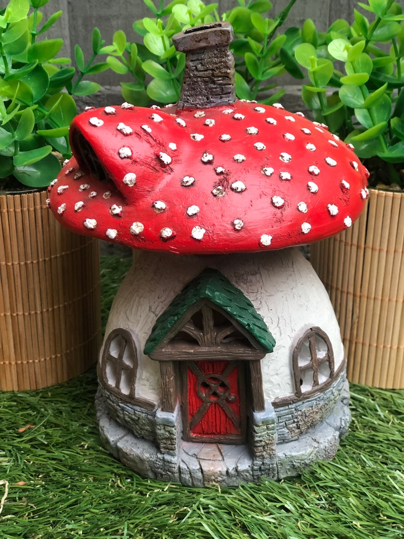 Fairy Fly Agaric  House, Fairy Garden House, Fairy Garden, Fairy Gifts, Fairy Garden Gifts, Gnome House, Fairy Mushroom,  Garden Ornaments 