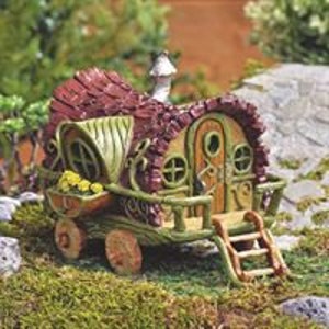 Magical Fairy Gyspy Caravan Wagon , Fairy Garden House, Fairy Garden Gift, Garden Decoration, Garden Ornament, Fairy Garden,