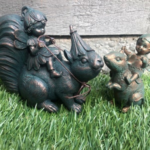 Fairy Squirrel & Fairy Mouse, Fairy Garden Ornaments, Fairy Garden, Fairy Gift, Garden Fairies