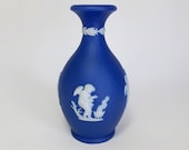 Antique Cobalt Blue Wedgwood Jasperware Posy Vase