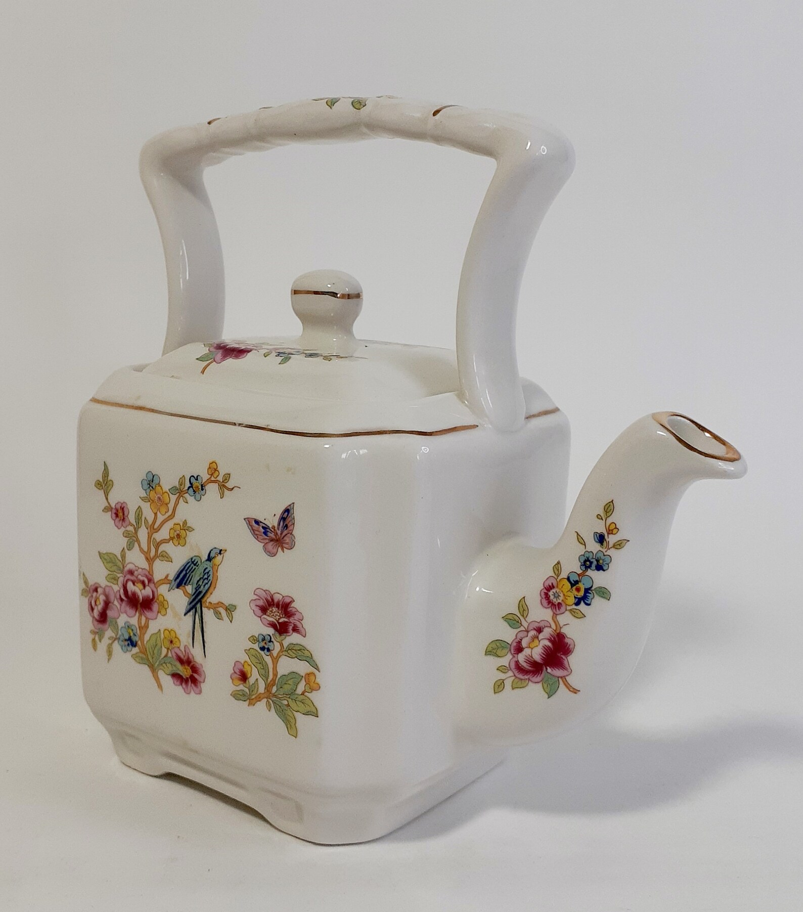 Sadler Cube Teapot. Dainty Teapot. Vintage Teapot. Flora & Fauna Designs Etsy