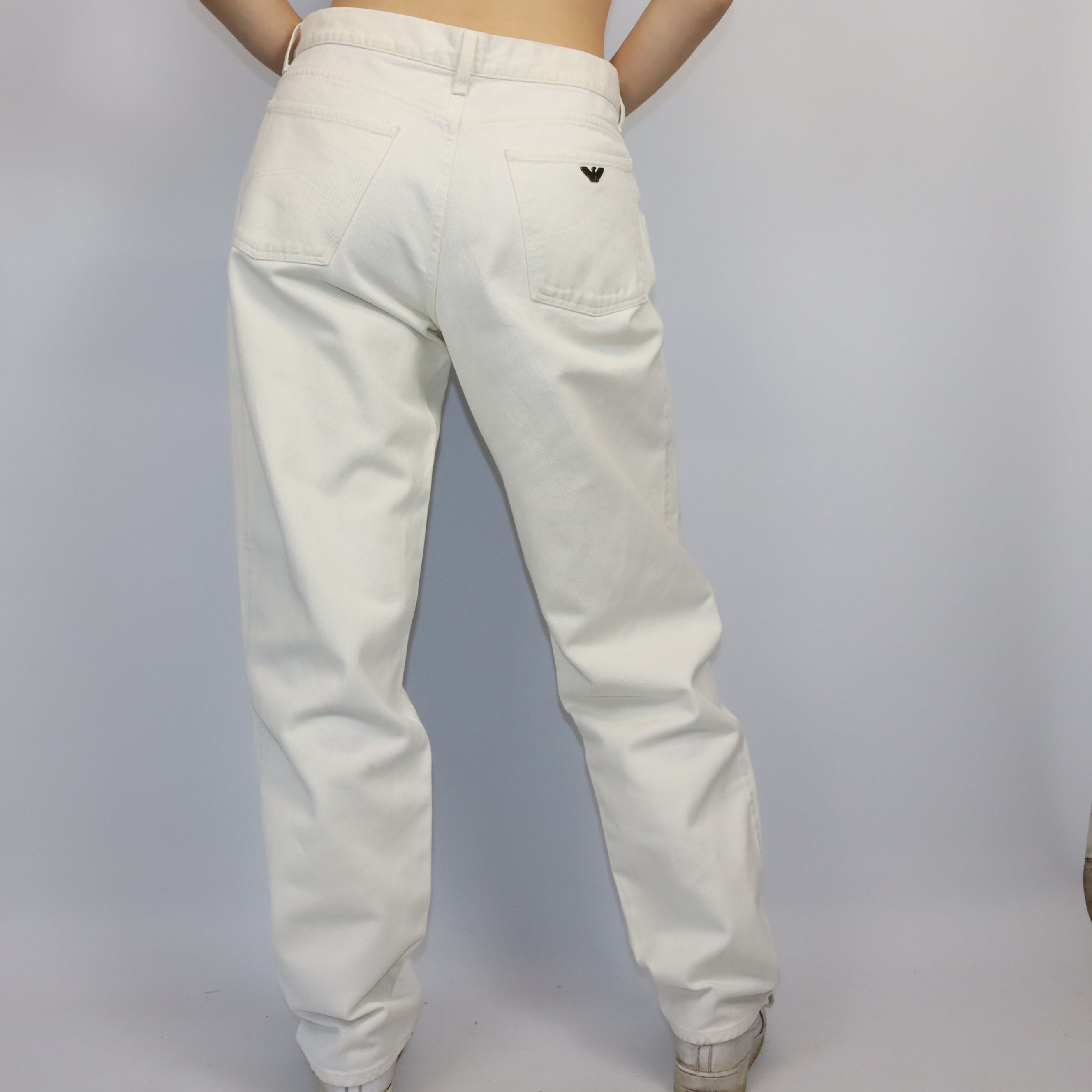 Vintage 80s 90s ARMANI Jeans Pants Cream White W38 - Etsy Vintage 80s 90s ARMANI Jeans Pants Cream White W38 - Etsy