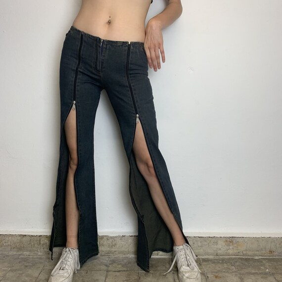 Damen Flare Jeans Vintage - Hohe Taille Schlaghose Y2K Style