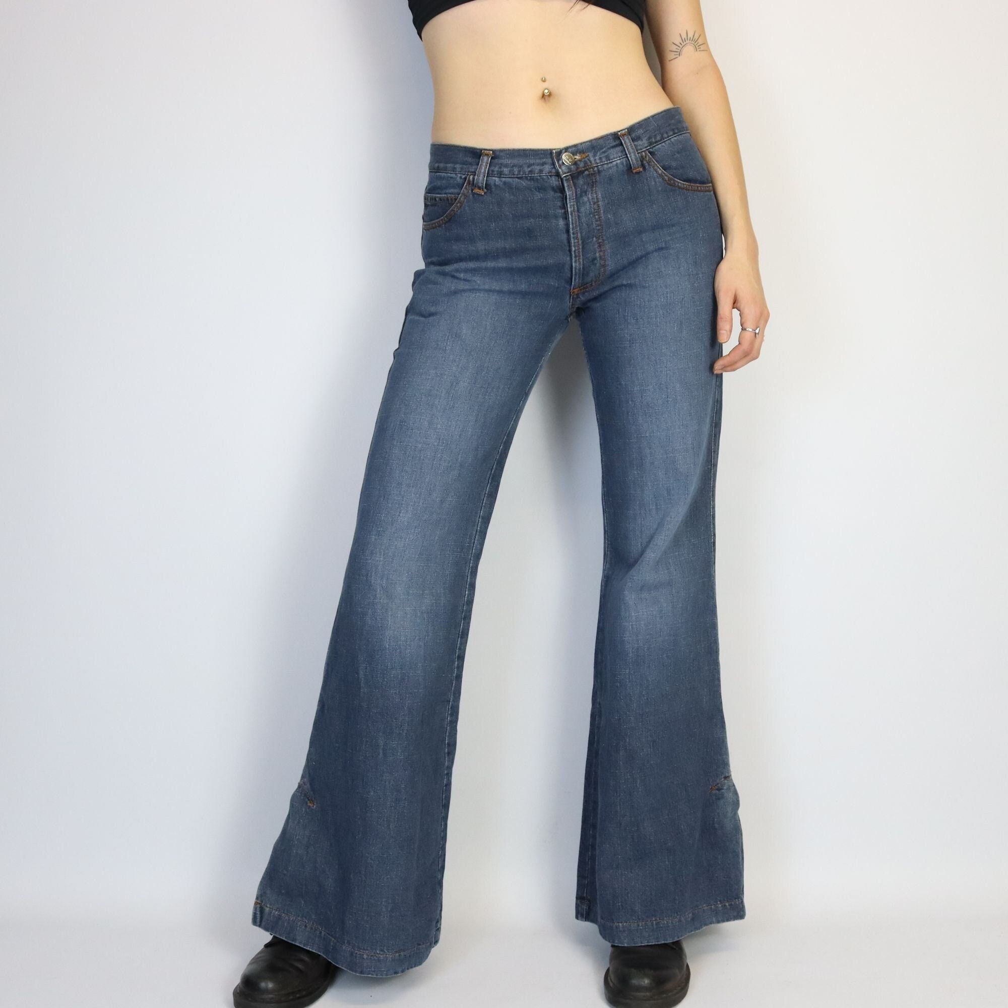 Vintage 90s 00s Y2K ato Flared Pants Jeans Blue - Etsy Canada