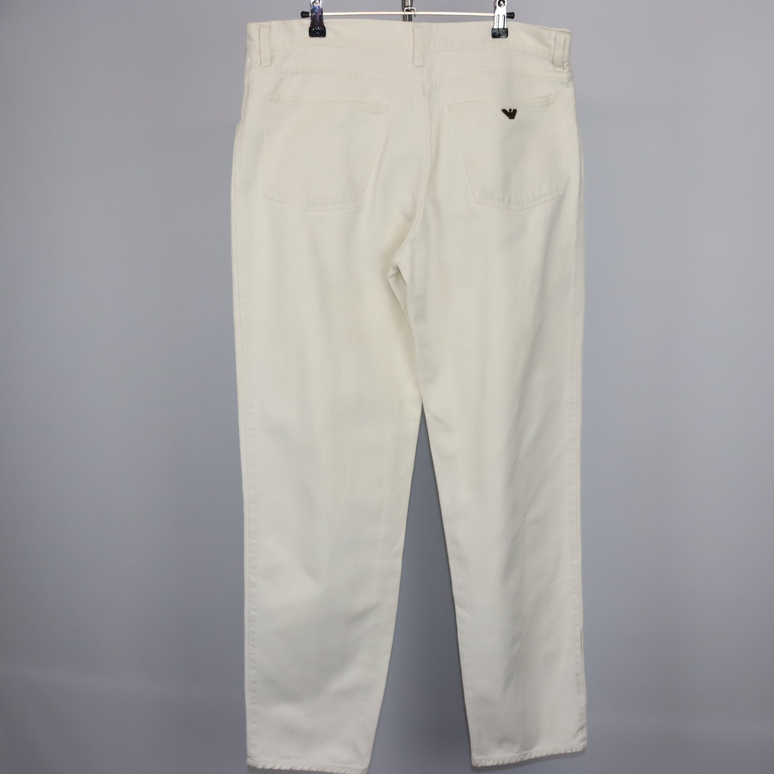 Vintage 80s 90s ARMANI Jeans Pants Cream White W38 - Etsy Vintage 80s 90s ARMANI Jeans Pants Cream White W38 - Etsy