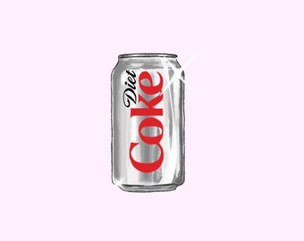 Diet Coke PRINT | A5 poster wall art illustration art sketch