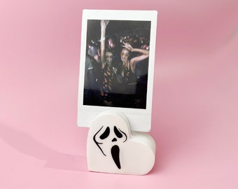 Scream Ghostface  heart photo holder polaroid print photo strip stand halloween decor horror scary film aesthetic spooky