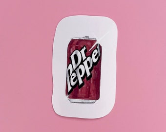 Dr Pepper STICKER vinyl durable splashproof sticker for laptop ipad waterbottle | cute decal illustration