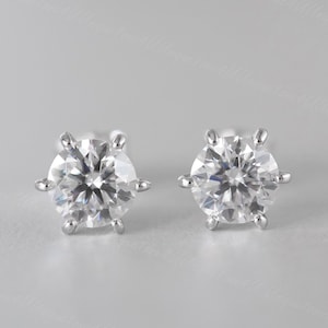 Wunderschöne und elegante abschraubbare Moissanit-Ohrstecker 0,3ct + 0,3ct 0,5ct + 0,5ct / 1ct + 1ct / 2ct + 2ct Ohrstecker, Farbe D Sterlingsilber-Bolzengeschenk