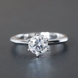 Classic & Gorgeous Moissanite Ring 1ct 2ct  D Color VVS1 Sterling Silver Platinum Group Metal Plating Women&#39;s Ring Engagement ring Best Gift