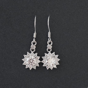 Gorgeous  Elegant Moissanite Dangle  0.5ct+0.5ct Earring ，D color, Sterling Silver Platinum Group Metal Multi-Layer Plating , Best Gift