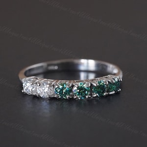 Wunderschöne Stapel Grün Moissanit Ring D Farbe VVS1, Sterling Silber und Platin Gruppe Metall Multi-Layer-Überzug, Geschenk für Sie