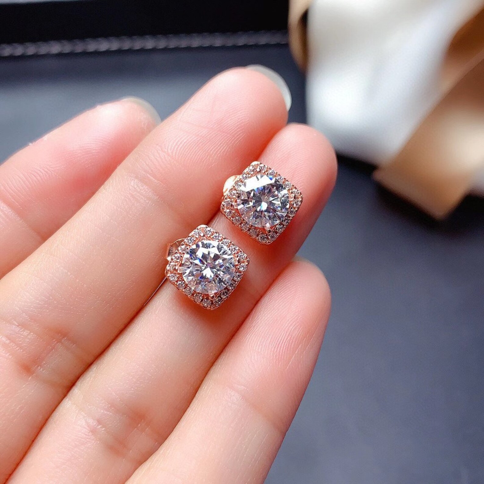 Moissanite Earring Studs Earring 0.3ct0.3ct Etsy