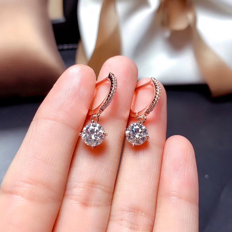 Moissanite Dangle & Drop Earring 0.5ct0.5ct/ Etsy