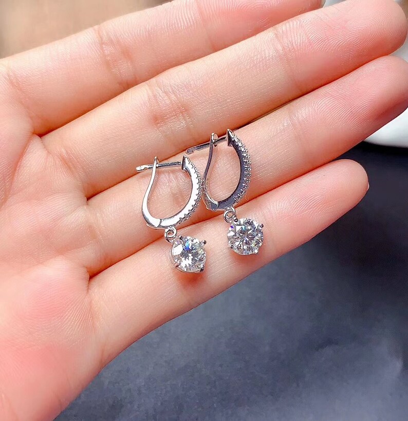 Moissanite Dangle & Drop Earring 0.5ct0.5ct/ Etsy