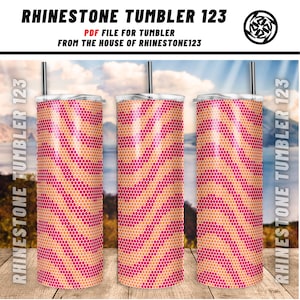 SS16 Rhinestone 20oz Skinny Tumbler Template Honeycomb Pattern pdf png File Digital Download