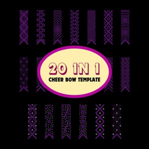 20 Cheer Bow Rhinestone Template, V tail, 3 inch rhinestone digital download for cricut, svg, eps, png, dxf, ai, cdr, SS10 SET0805-2