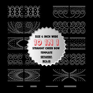 SET40407-NC4-10, Rhinestone Template 10 in 1 Bundle for 4 SET40407-NC4-10, Rhinestone Template 10 in 1 Bundle for 4
