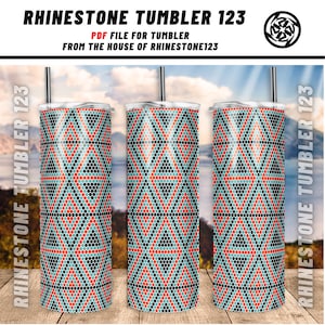 SS16 Rhinestone 20oz Skinny Tumbler Template Honeycomb Pattern pdf png File Digital Download