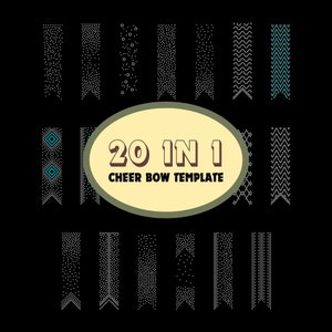 20 Cheer Bow Rhinestone Template, V tail, 3 inch rhinestone digital download for cricut, svg, eps, png, dxf, ai, cdr, SS10 SET0705-2