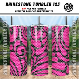 SS16 Rhinestone 20oz Skinny Tumbler Template Honeycomb Pattern pdf png File Digital Download