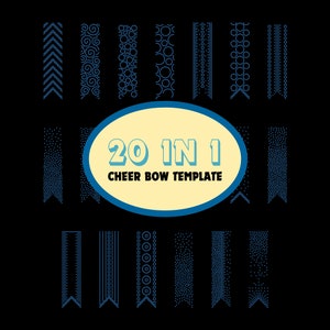 20 Cheer Bow Rhinestone Template, V tail, 3 inch rhinestone digital download for cricut, svg, eps, png, dxf, ai, cdr, SS10 SET0705-1